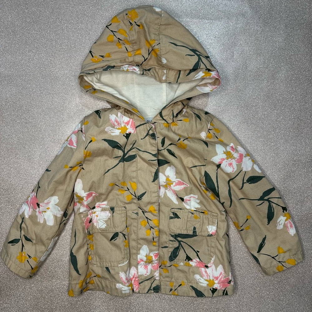 Old Navyy floral toddler coat 18-24 months
